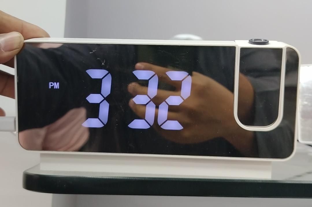 Projector Clock for Bedroom Digital Alarm Clock W/ Temperature Display